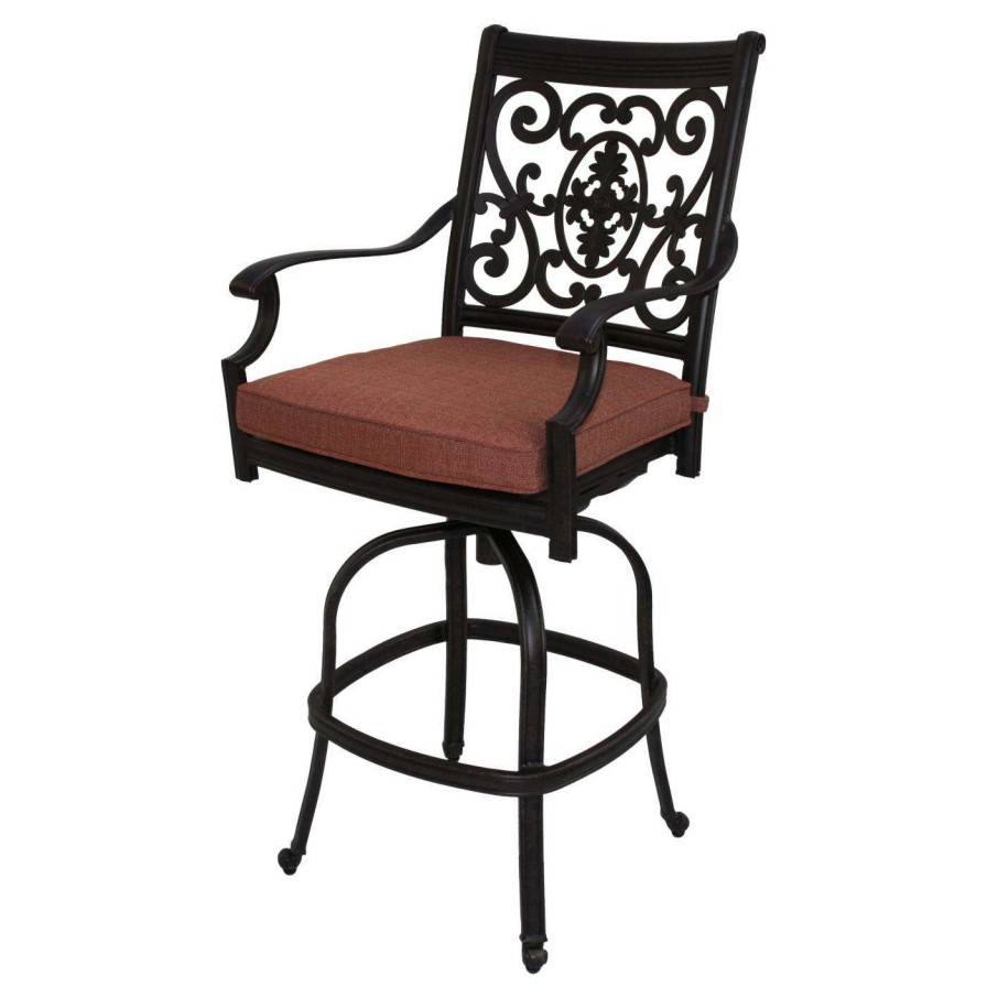 Outdoor Bar Stools * | Best Reviews Of Swivel Chairs Darlee St. Cruz Swivel Patio Bar Stool Set Of 2