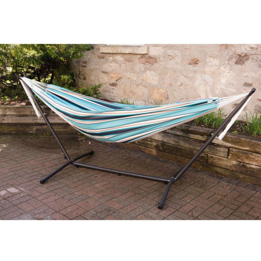 Hammocks * | New Vivere Hammocks Fabric Vivere Sunbrella Token Surfside Hammock With Steel Stand