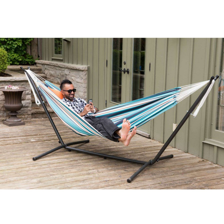 Hammocks * | New Vivere Hammocks Fabric Vivere Sunbrella Token Surfside Hammock With Steel Stand