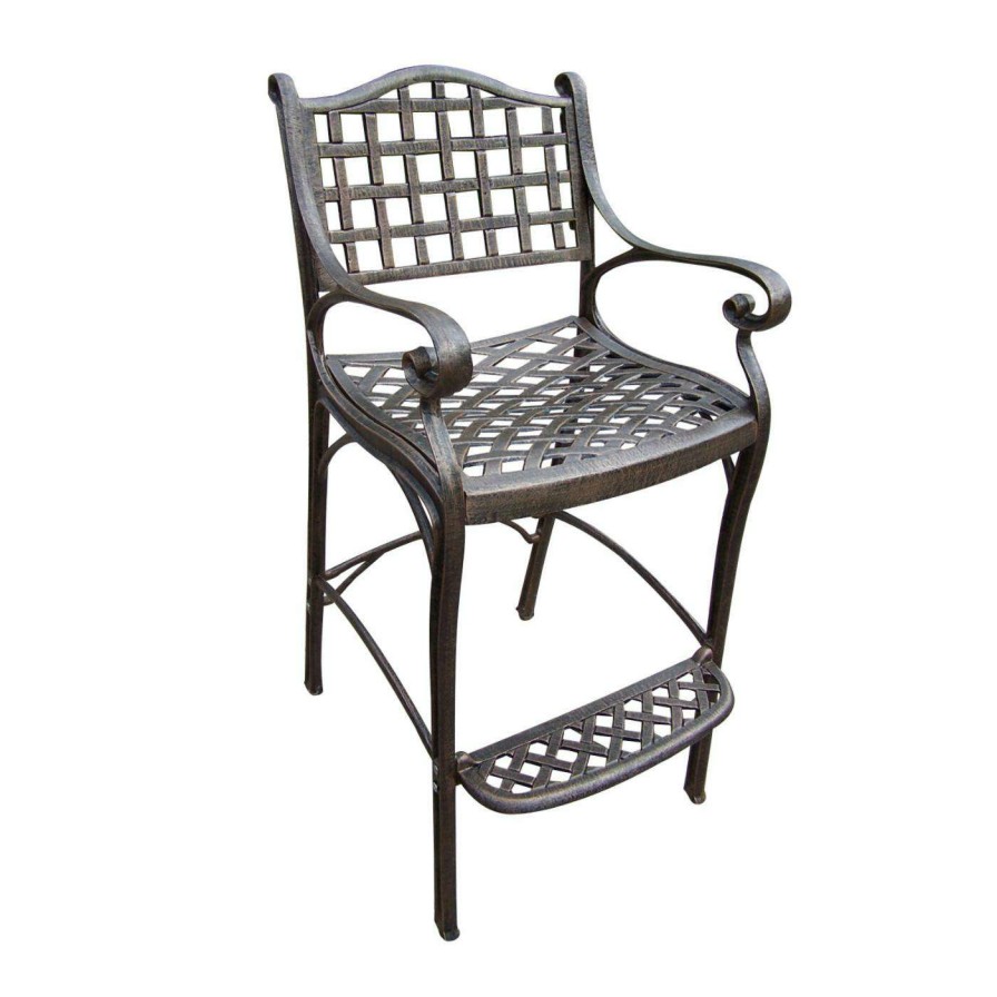 Outdoor Bar Stools * | Best Reviews Of Bar Height Chairs Oakland Living Elite Bar Stool Antique Bronze