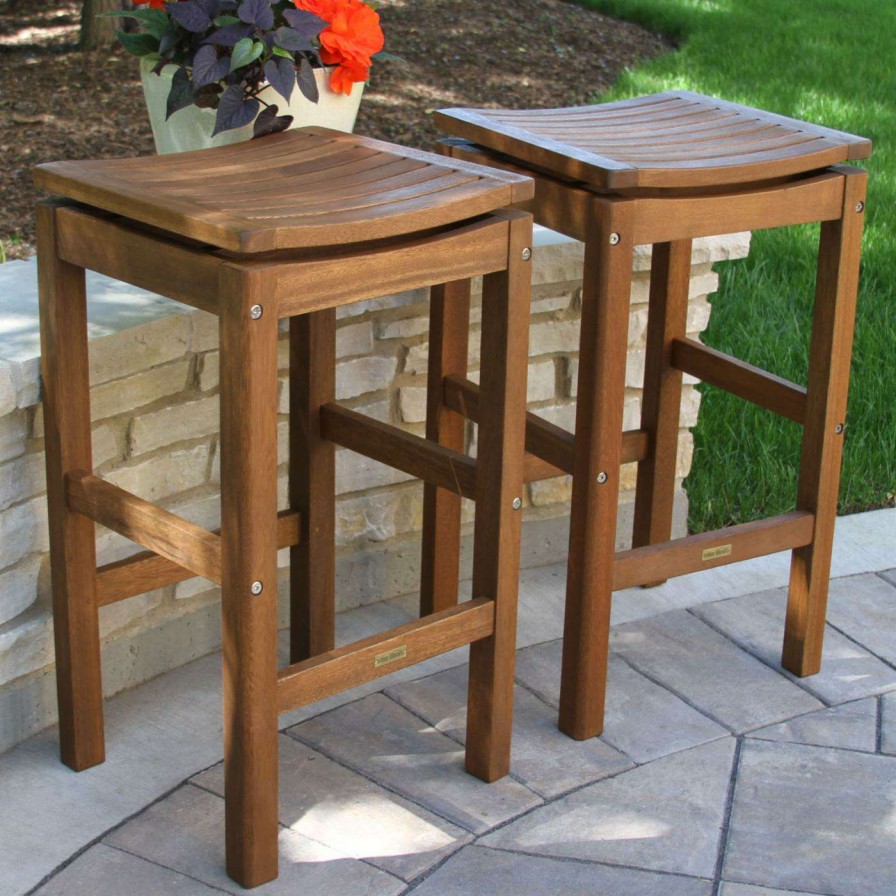 Outdoor Bar Stools * | Discount Bar Height Chairs Hn Outdoor Highland Outdoor Pub Stool Set Of 2