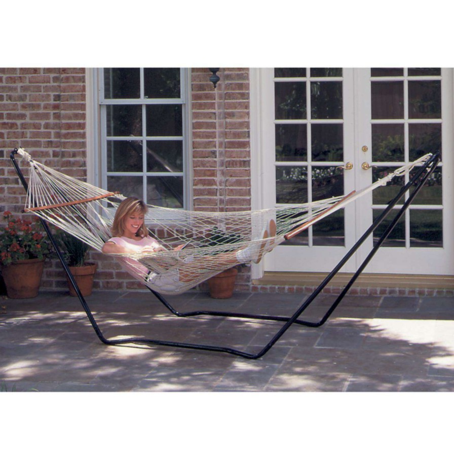 Hammocks * | New Texsport High Island Rope Hammock With Steel Stand