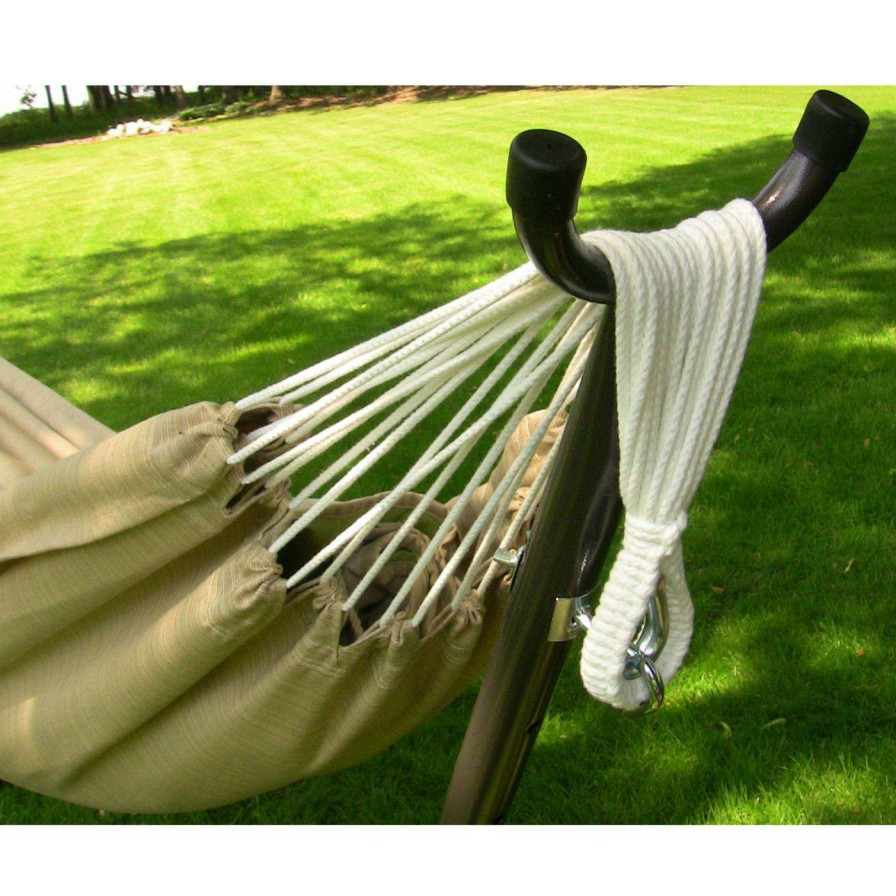 Hammocks * | Wholesale Quilted Vivere Hammocks Dupione Sunbrella Fabric Single Hammock And Stand Set Sand