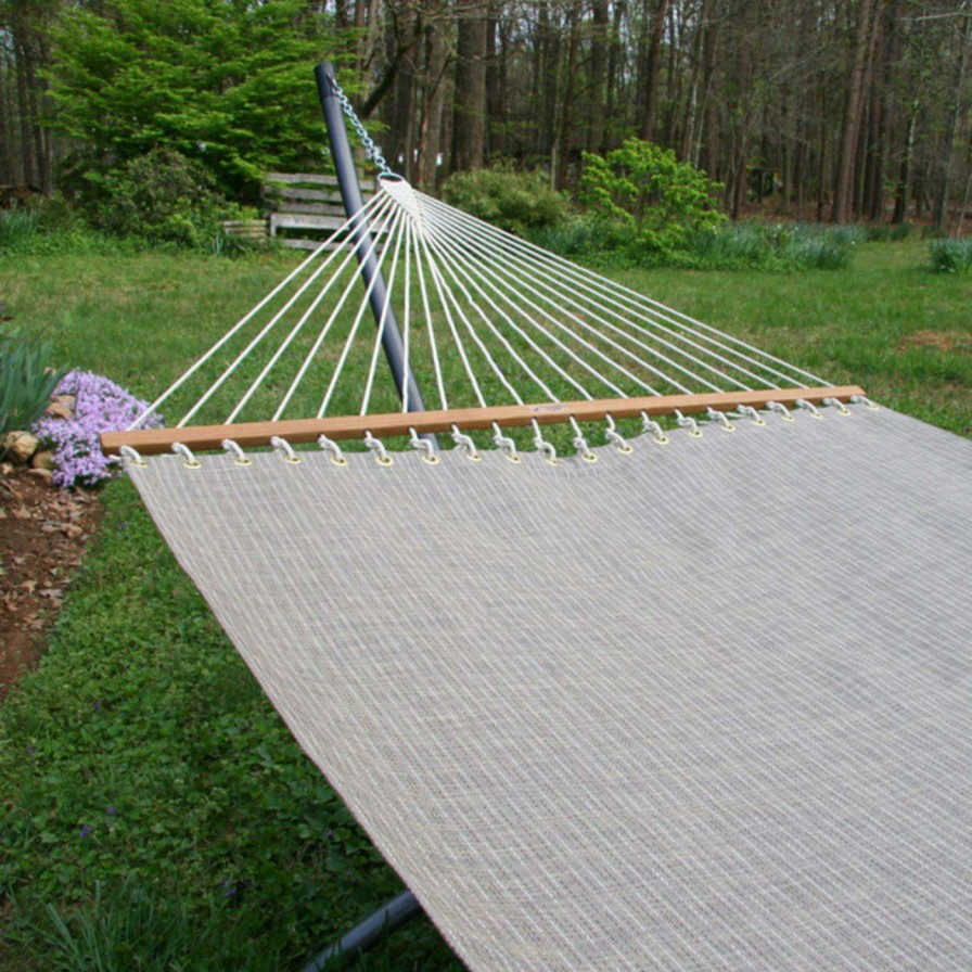 Hammocks * | Coupon Twin Oaks Hammocks Fabric Twin Oaks Dove Poolside Quick Dry Sunbrella Double Hammock