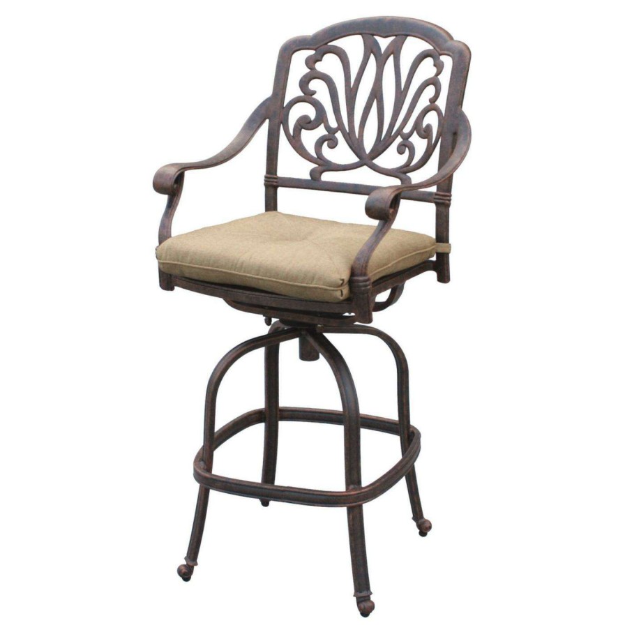 Outdoor Bar Stools * | Cheap Swivel Chairs Darlee Elisabeth Swivel Patio Bar Stool Set Of 2