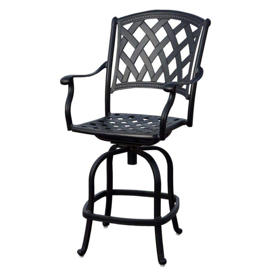 Outdoor Bar Stools * | Best Sale Counter Height Chairs Darlee Ocean View Counter Height Patio Bar Stool With Cushion