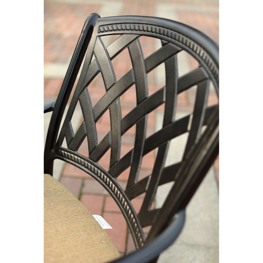 Outdoor Bar Stools * | Flash Sale Bar Height Chairs Darlee Ocean View Patio Bar Height Stool With Cushion