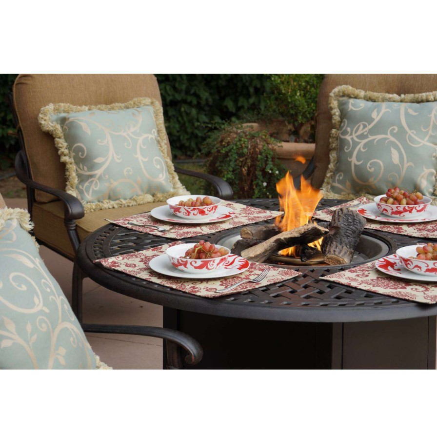 Fire Pit Patio Sets * | Buy Conversation Sets Darlee Santa Monica Cast Aluminum 5-Piece Fire Pit Chat Set