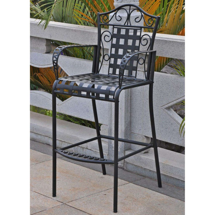 Outdoor Bar Stools * | Best Reviews Of Bar Height Chairs International Caravan Mandalay Outdoor Bar Stools Set Of 2