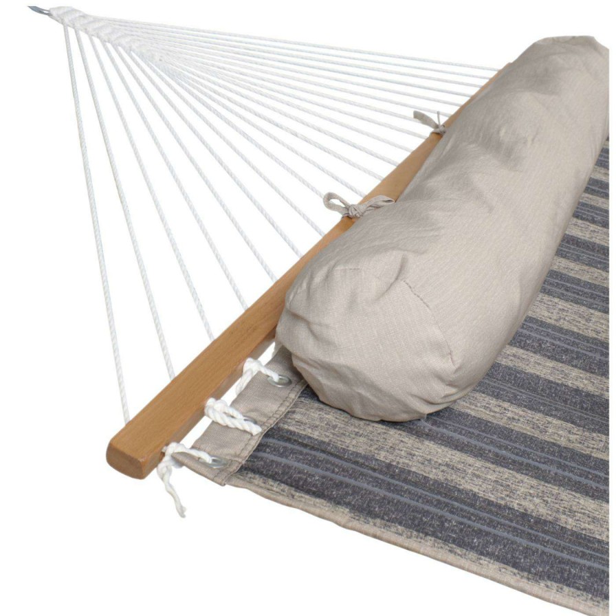 Hammocks * | Hot Sale Sunnydaze Decor Quilted Freestanding 2-Person Spreader-Bar Hammock With Stand