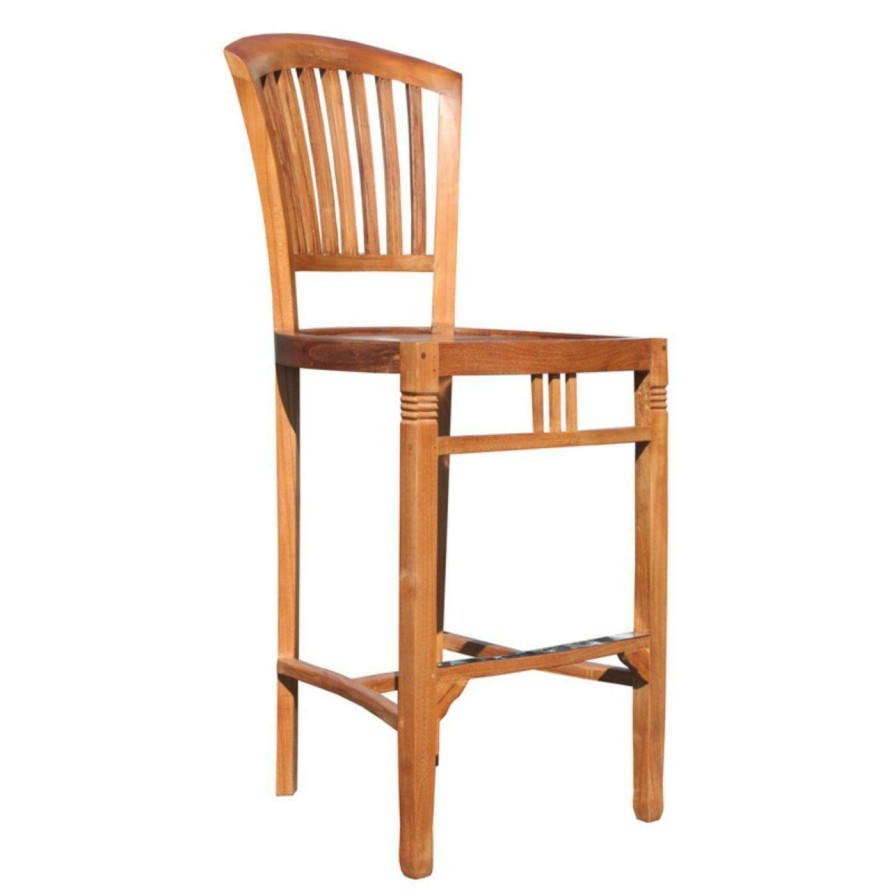 Outdoor Bar Stools * | Discount Side Chairs Chic Teak Orleans Teak Outdoor Armless Barstool