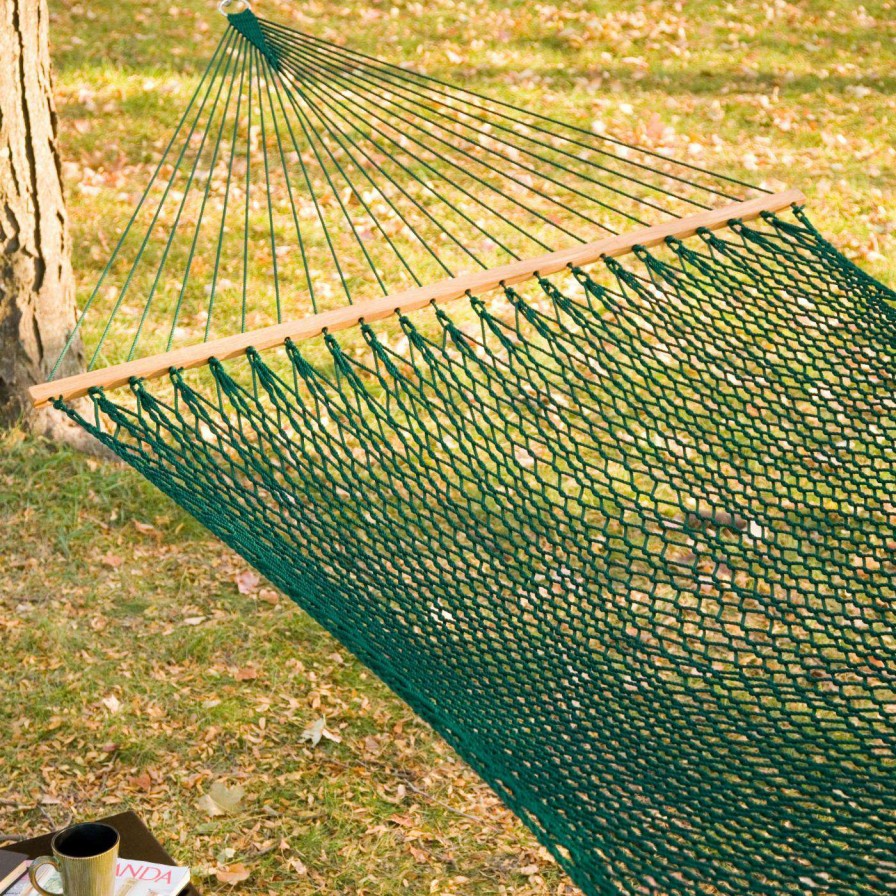 Hammocks * | Coupon Twin Oaks Hammocks Twin Oaks Silkspun Xl Spruce Rope Double Hammock