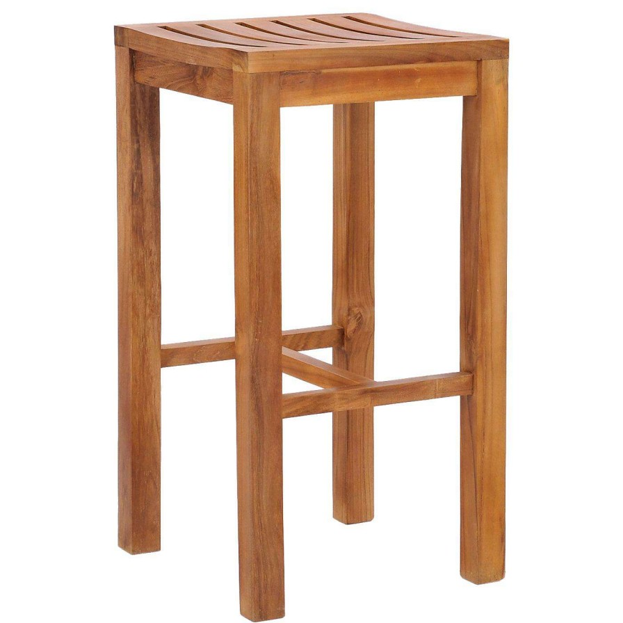 Outdoor Bar Stools * | Promo Side Chairs Chic Teak Santa Monica Teak Outdoor Barstool