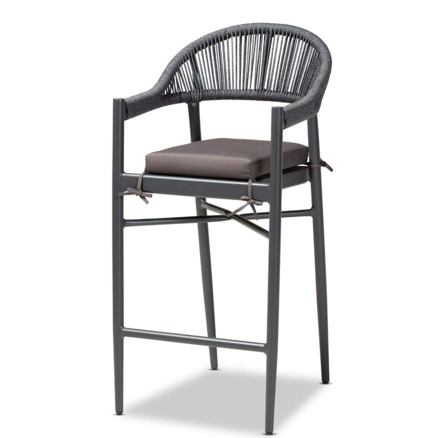 Outdoor Bar Stools * | Best Pirce Bar Height Chairs Baxton Studio Wendell 28.5 In. Outdoor Bar Stool