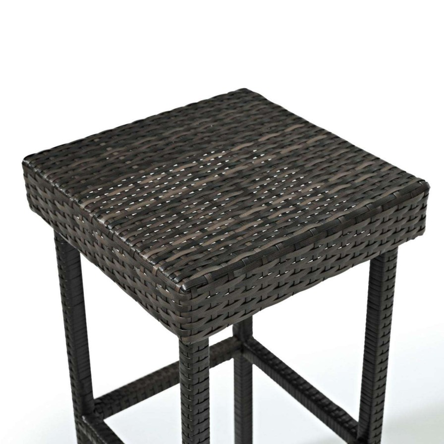 Outdoor Bar Stools * | Wholesale Side Chairs Crosley Furniture Palm Harbor All Weather Wicker Outdoor Counter Height Side Chair Set Of 2