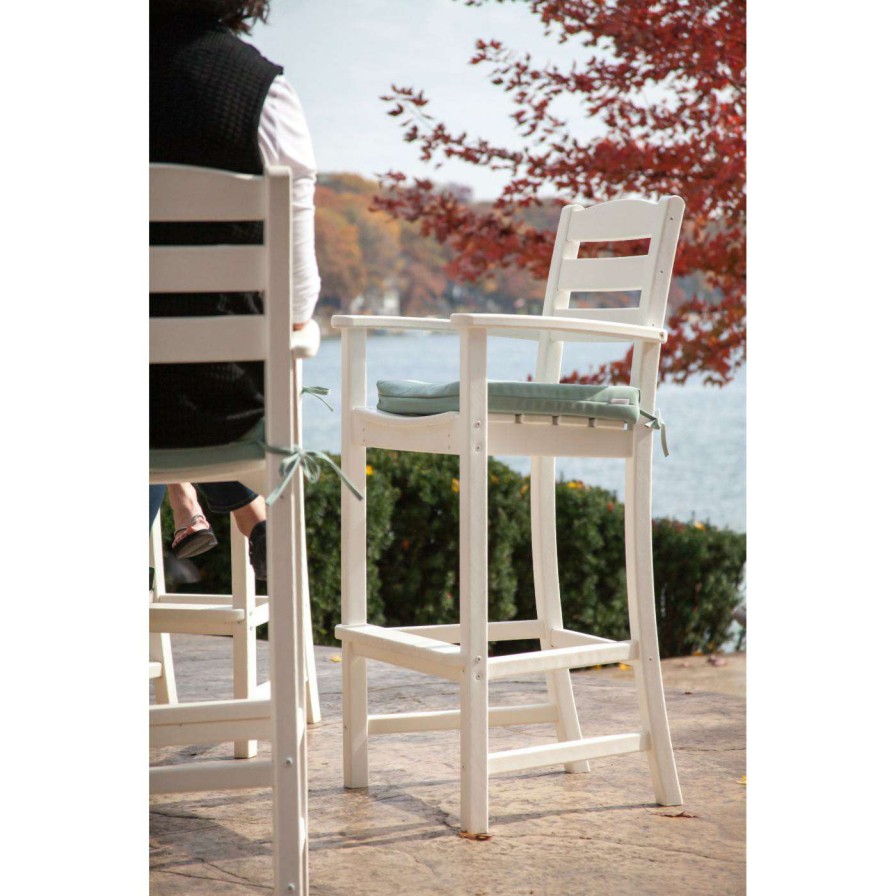 Outdoor Bar Stools * | Wholesale Bar Height Chairs Polywood La Casa Cafe Recycled Plastic Bar Height Arm Chair