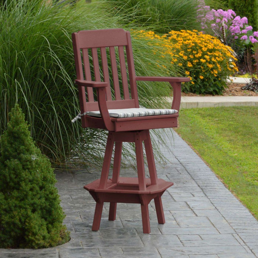 Outdoor Bar Stools * | Top 10 A & L Furniture Swivel Chairs A & L Furniture Poly Traditional Swivel Bar Stool