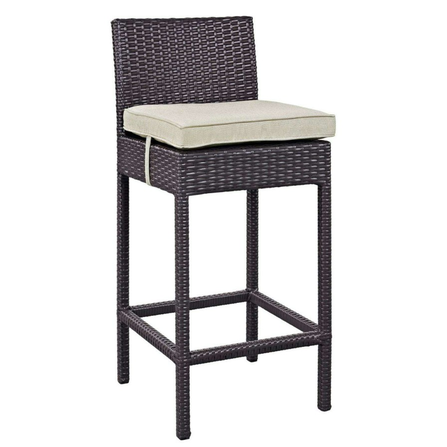 Outdoor Bar Stools * | Cheap Side Chairs Modway Convene Lift Wicker Outdoor Bar Stool