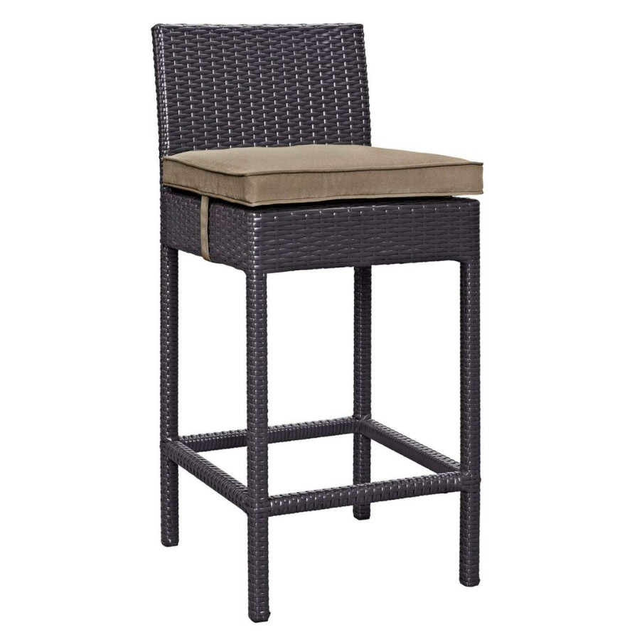 Outdoor Bar Stools * | Cheap Side Chairs Modway Convene Lift Wicker Outdoor Bar Stool