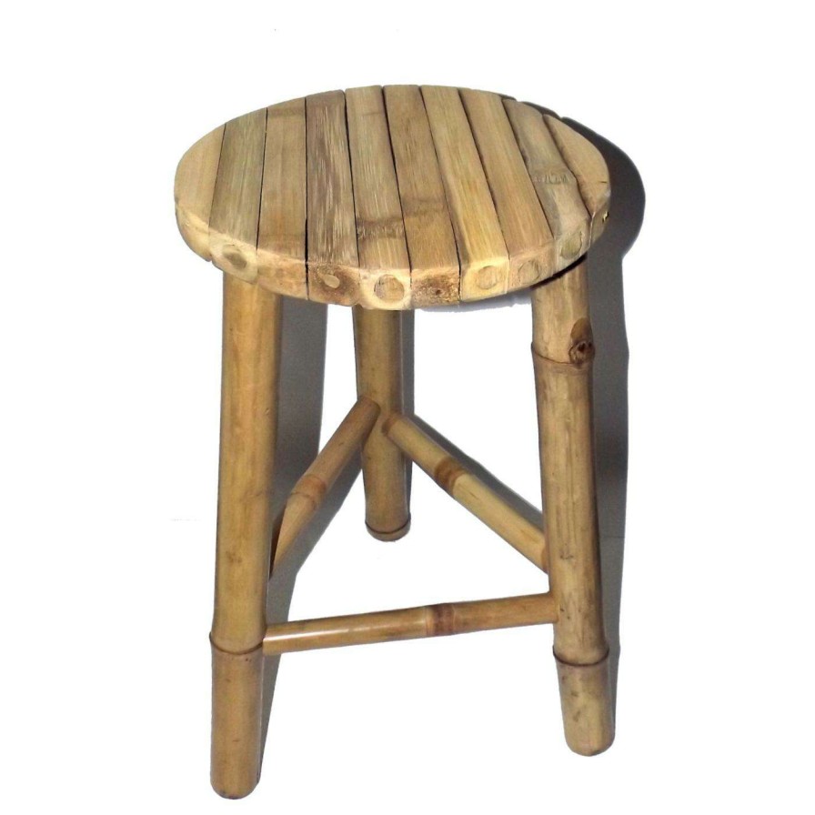 Outdoor Bar Stools * | Cheapest Side Chairs Bamboo54 Wood Backless Patio Bar Stool