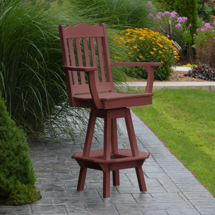 Outdoor Bar Stools * | New A & L Furniture Swivel Chairs A & L Furniture Poly Royal Swivel Bar Stool