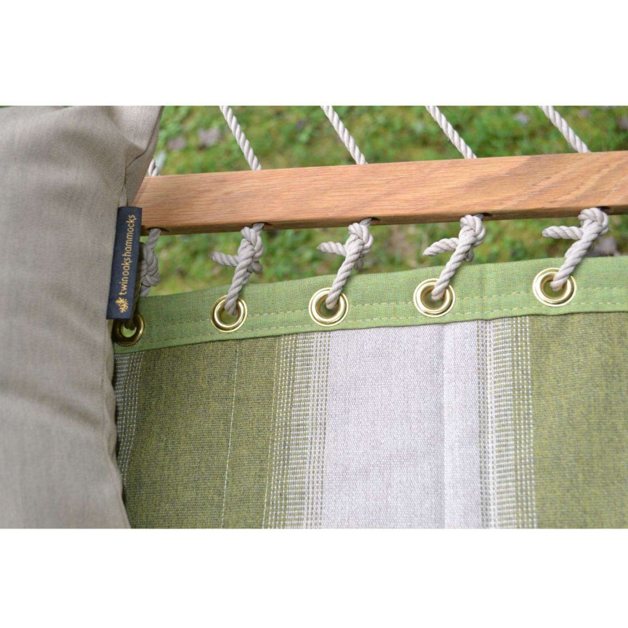 Hammocks * | Promo Twin Oaks Hammocks Twin Oaks 13 Ft. Quilted Stripe Sunbrella Fabric Double Hammock