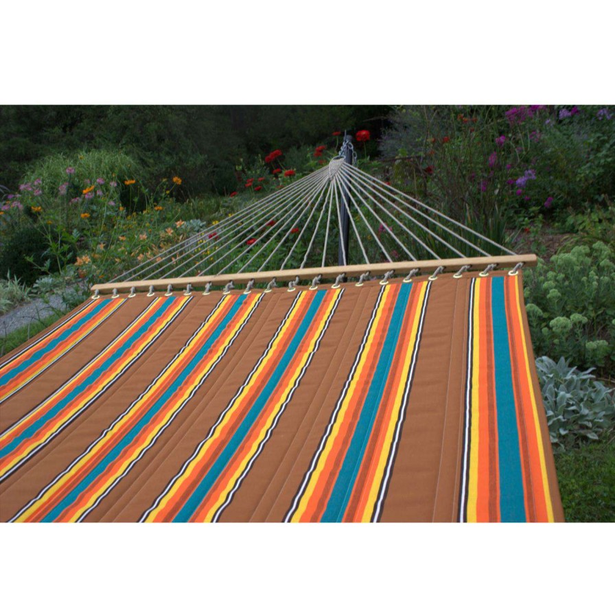 Hammocks * | Best Sale Twin Oaks Hammocks Twin Oaks Southern Clay Quilted Sunbrella Double Hammock